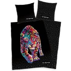 Satin sengetøj MCU Leopard Satin Sengetøj Moreno 100 procent Black 135x200cm