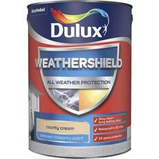 Dulux Weathershield All Weather Textured Masonry Paint - Country Cream Wall Paint 5L