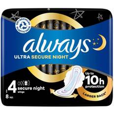 Always Med vinger Bind Always Ultra Sanitary Towels Secure Night Size 10-pack