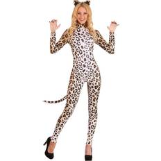 Beige Lingerie & Costumes Leopard Women's Catsuit Black/Brown/Beige XS