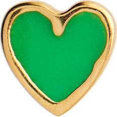 Petit Love Heart Stud Earring - Gold/Green