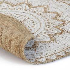 Tæpper & Skind vidaXL gulvtæppe 210 flettet jute rundt Beige