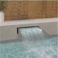 Fontane e Stagni da Giardino vidaXL Cascata Con LED 60x34x14 cm in Acciaio Inox 304 - Argento