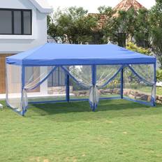 VidaXL Pavillons vidaXL Tente de Réception Pliable Avec Parois Bleu 3 x 6 m