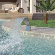 Decoraciones de Jardín vidaXL Fuente De Piscina De Acero Inoxidable Plateada 64x30x52 cm