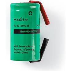 Batterier & Laddbart Nedis Laddningsbara Ni-MH batteripaket 1.2 V DC Uppladdningsbara 2400 mAh Förladdad 1-Polybag N/A Lödflikar Grön
