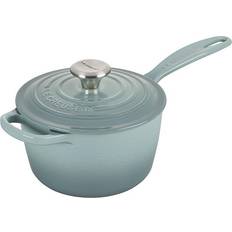 Cast Iron Other Sauce Pans Le Creuset Sea Salt Signature with lid 0.44 gal