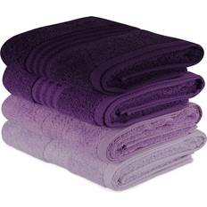 Violetti Kylpypyyhkeet Käsipyyhe Linento 50x90 cm Liila/Violetti 4 pcs