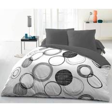 Bäddset HOME LINGE PASSION Påslakan Grå, Vit (240x220cm)