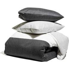 Vita Påslakan Kosta Linnewäfveri Bäddset Ok Check Satin, Grå/Vit, B150 Påslakan Grå, Vit (210x150cm)