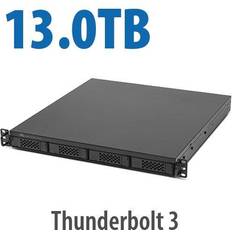 Festplatten 13TB (1x1TB NVMe 3x4TB HDD) Flex 1U4 4-Bay Rackmount Thunderbolt Storage, Docking & PCIe Expansion