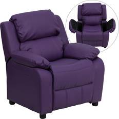 Armchairs Flash Furniture Charlie Deluxe Padded Contemporary Vinyl Recliner with Storage