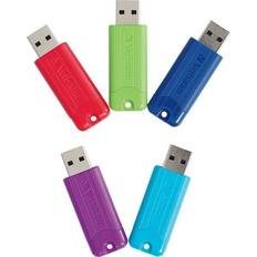 Memory Cards & USB Flash Drives Verbatim PinStripe 32GB USB 3.0 Flash Drives, 5/Pack (70388) Assorted