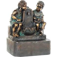 Dkd Home Decor Fuente De Jardín Bronce Resina Niños (47 cm)