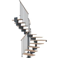 Dolle Dubai Halvsving Antracit 7016-CLASSIC III Hvidolieret Eg-80-11 Lodret Højde 204-252 cm