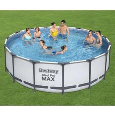 Rund Ovanmark pooler Bestway Pool Steel Pro MAX med tillbehör rund 457x122 cm