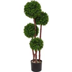 Black Garden Ornaments Nearly Natural Boxwood Topiary Tree 3ft