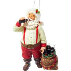 Polyester Weihnachtsschmuck Kurt Adler Santa Drinking Coca-Cola Weihnachtsschmuck 15cm