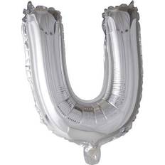 U Bogstavballoner Fiesta Letter Balloons U 100cm Silver