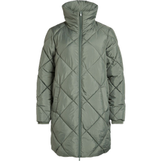 Vila Daya High Neck Quilted Coat - Laurel Wreath