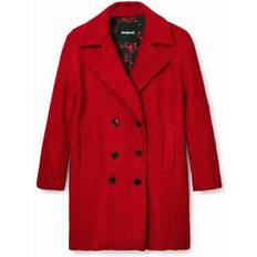 Rosso Cappotti Desigual Straight Wool Coat