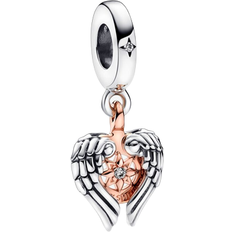 Jewelry Pandora Celestial Compass Angel Wings Dangle Charm - Silver/Rose Gold/Transparent