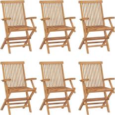 Teak sedie da giardino vidaXL 3096594 6-pack Sedia da giardino per pranzo