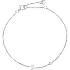 SI (1-2) Bracelets Bychari Initial Bracelet - White Gold/Diamond