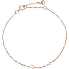 SI (1-2) Bracelets Bychari Initial Bracelet - Rose Gold/Diamond