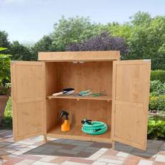 OutSunny Wood Sheds OutSunny Wooden Garden Shed Double Door Tool (Building Area )
