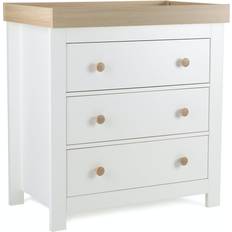 Grey Changing Tables CuddleCo Clara 3 Drawer Dresser Satin White/Driftwood Ash