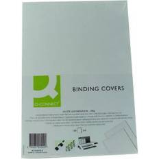 Bianco Raccoglitori Q-CONNECT A4 White Leathergrain Comb Binder Cover Pk