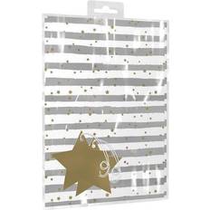 Silver Gift Wrapping Papers The Home Fusion Company Silver & Gold Star & Stripes Birthday Gift Wrap Wrapping Paper x 2 with Tags