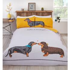 Rapport Hello Sausage Daschund Dog Duvet Cover Multicolour