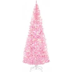 Homcom 7 ft Tall Prelit Pencil Slim Artificial Christmas Tree 213.4cm