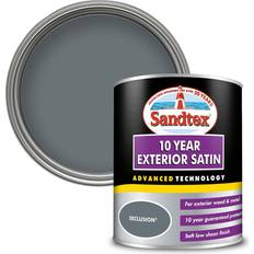 Sandtex 10 Year Exterior Satin Paint Seclusion Metal Paint Grey