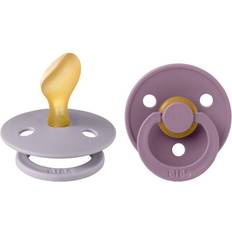 Bibs sutter str 2 anatomisk naturgummi Bibs Colour Sutter 2-Pak Fossil Grey Mauve