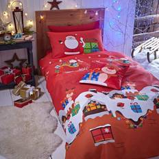 Red Bed Linen Catherine Lansfield Santas Christmas Presents Duvet Cover Multicolour, Red