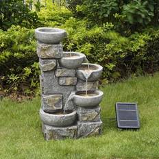 Solar Power Water Fountain Garden Stone Ornament