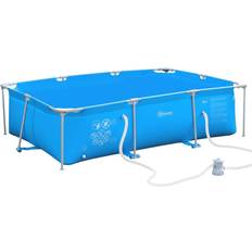 Swimming Pools & Accessories OutSunny Rectangular Steel Frame Pool with Filter Pump 3.15x2.25x0.75m