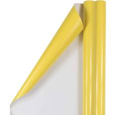 Yellow Gift Wrapping Papers Jam Paper Yellow Glossy Gift Wrap Papers (2 Rolls) 25 sq ft