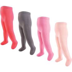 Organic/Recycled Materials Pantyhose Touched By Nature Girls' Organic Cotton Tights, Coral Charcoal, 2T-4T