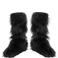 Schwarz Gehörschutz Disguise Kids Furry Black Boot Covers Black One-Size