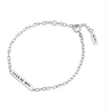 Efva Attling Dam Armband Efva Attling Take No Shit Power Plates Bracelet - Silver/Black