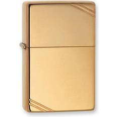 High polish brass Zippo Vintage High Polish Brass Pocket Lighter with Slashes Pocket Lighter