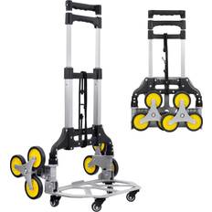 Sack Barrows Mount-It MI-953 Steel Tri-Wheel Stair Climber Hand Truck, 42"H x 15-1/4"W x 17"D, Silver/Yellow/Black