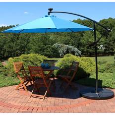 Sunnydaze Offset Patio Umbrella with Solar