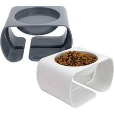 Kitty City Kitty City Raised Polypropylene Cat Bowls, 1.25 Cups, 2-Bowls