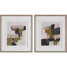 Framed Art Uttermost Color Block Framed Prints, Set Of 2 Framed Art