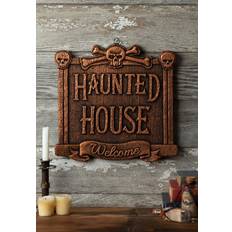 Framed Art Fun Costumes Haunted House 13" Welcome Sign - Brown Framed Art